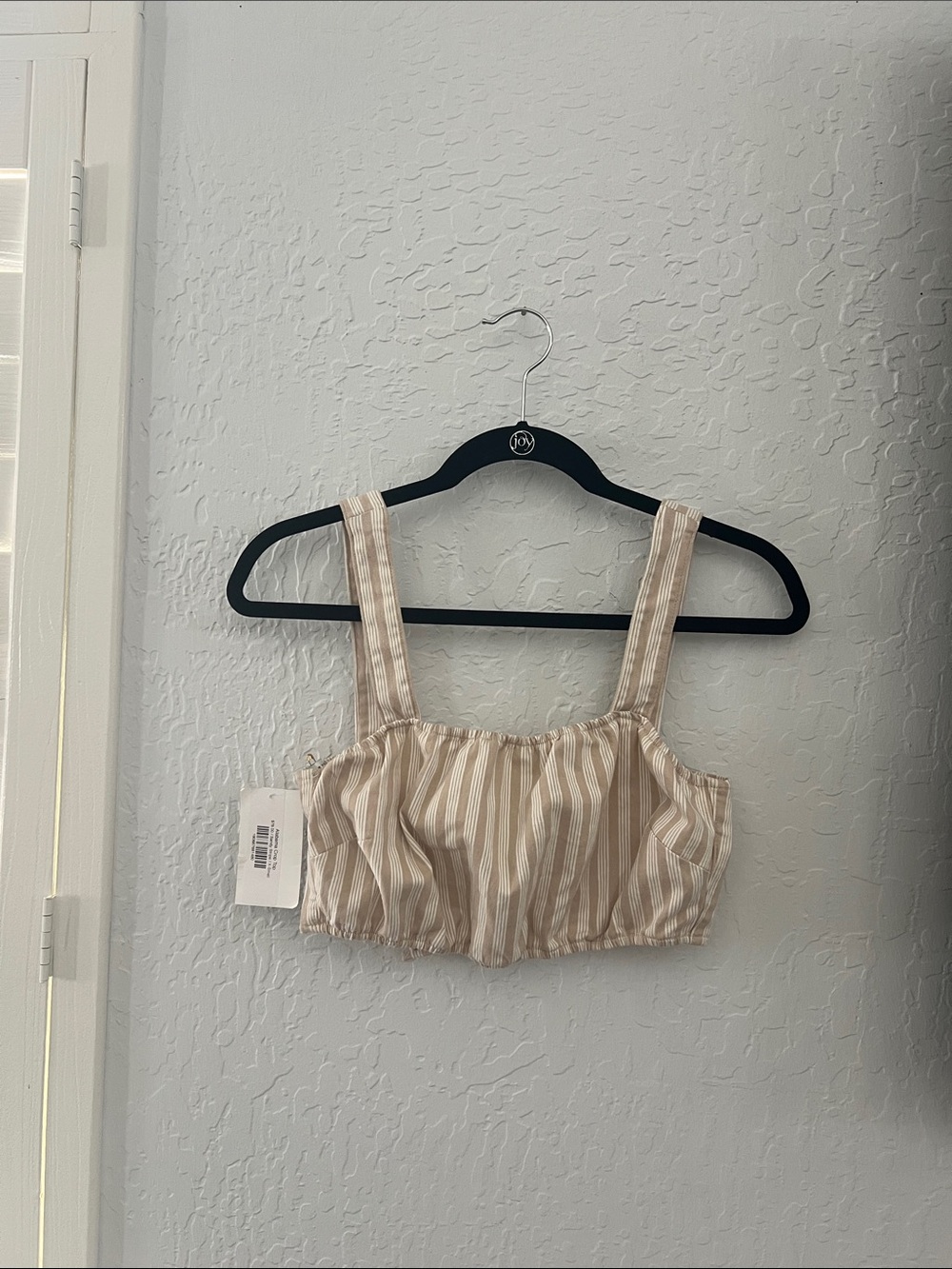 Show Me Your MuMu Beige & Cream Striped Crop Bralette